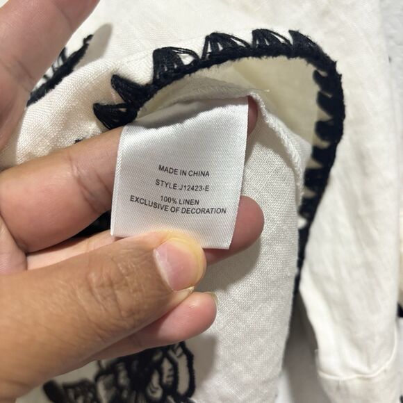 Johnny Was Addison Kimono Sleeve Shirt Floral Embroidery Large Embroidered Sun - Picture 10 of 14